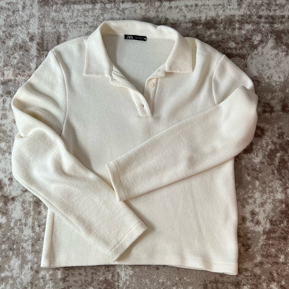 Zara polo cropped shirt